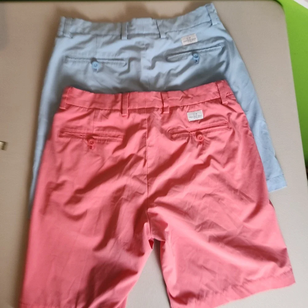 Vineyard Vines Golf Shorts Bundle Blue Pink Coral Stretch Performance Size 30 - Picture 5 of 9